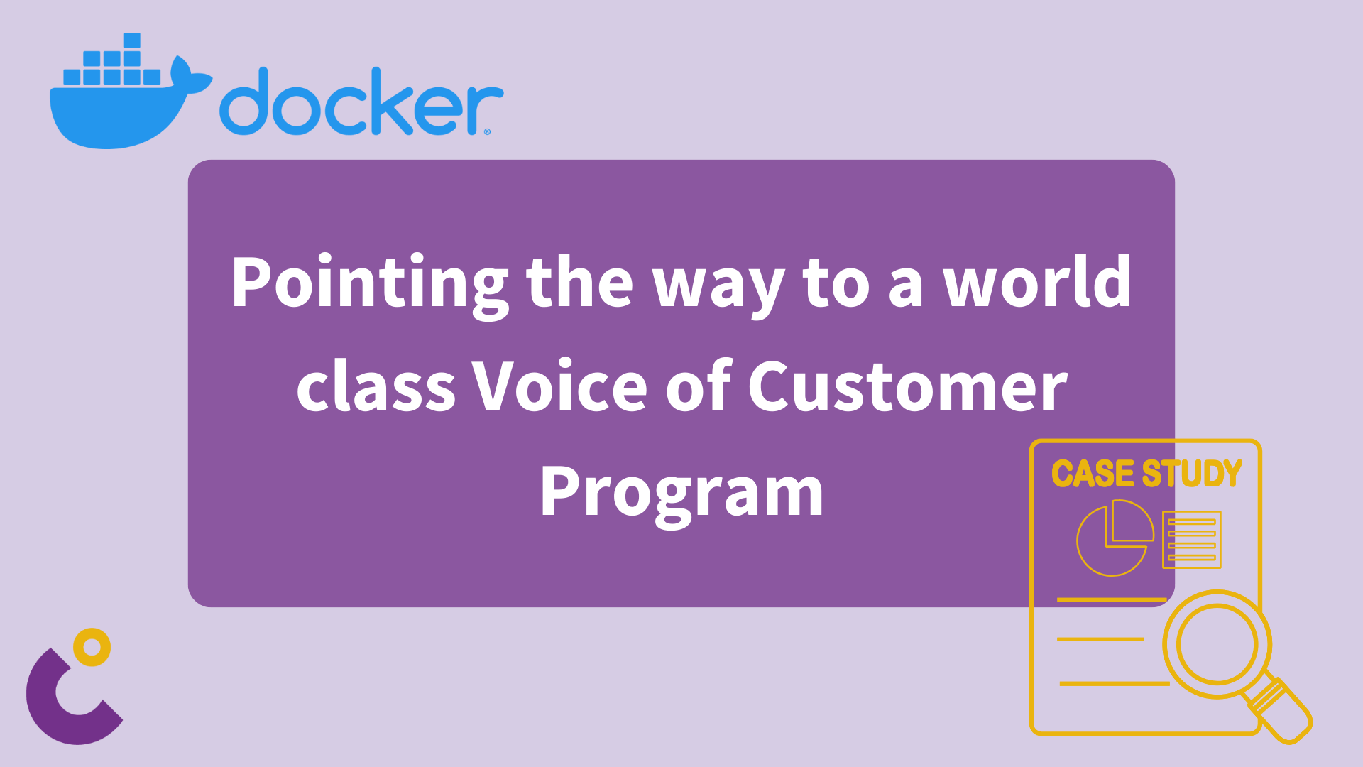 Case Study DOCKER Pointing the way to a world class Voice of Customer Program